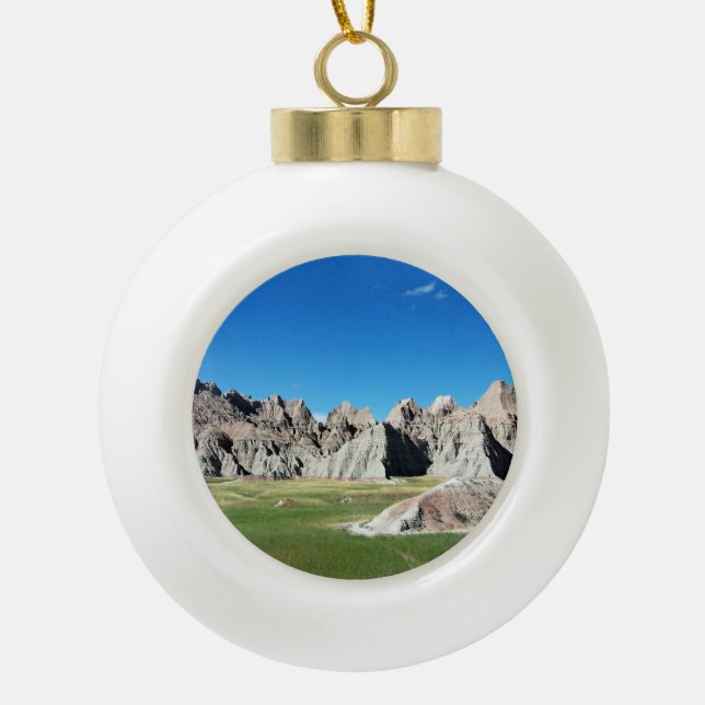 Badlands Ceramic Ball Christmas Ornament (Front)