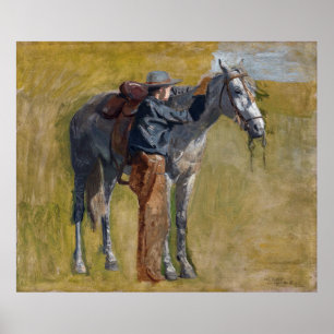 Badlands, Cowboy Horse Old West Thomas Eakins Poster