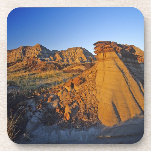 Badlands formations at Dinosaur Provincial Park 3 Coaster (Front)