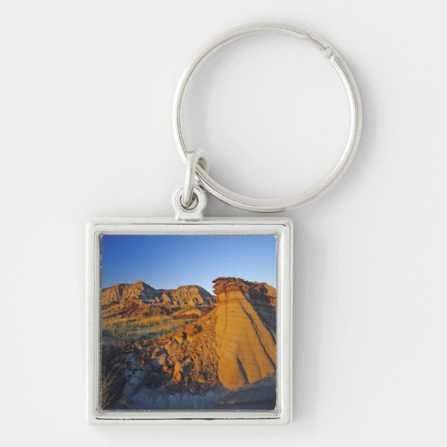 Badlands formations at Dinosaur Provincial Park 3 Key Ring (Front)