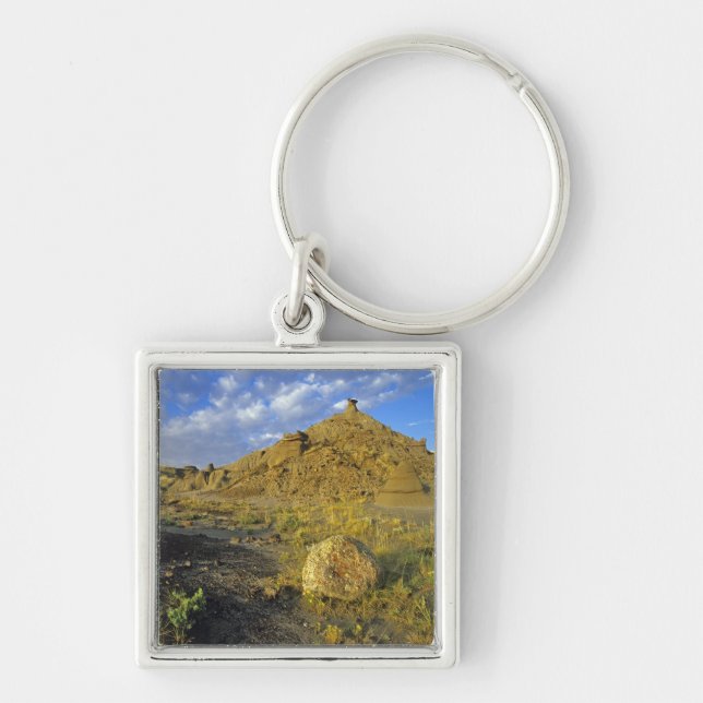 Badlands formations at Dinosaur Provincial Park Key Ring (Front)