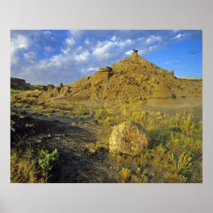 Badlands formations at Dinosaur Provincial Park Poster