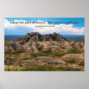 Badlands Landscape Poster with Quote