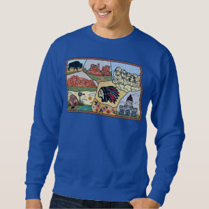 Badlands Mt Rushmore Black Hills South Dakota Map Sweatshirt