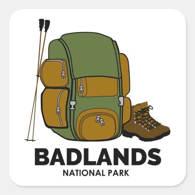 Badlands National Park Backpack Square Sticker (Front)