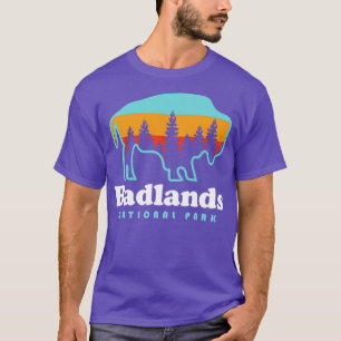 Badlands National Park Bison Retro South Dakota T-Shirt