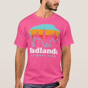 Badlands National Park Bison Retro South Dakota T-Shirt