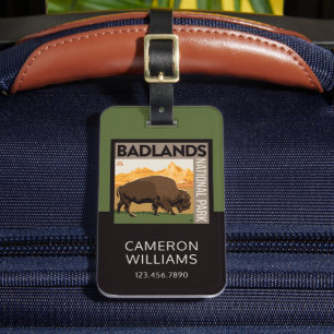 Badlands National Park   Buffalo Luggage Tag