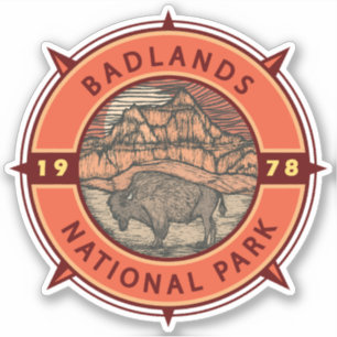 Badlands National Park Buffalo Retro Compass