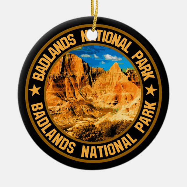 Badlands National Park                             Ceramic Tree Decoration (Front)