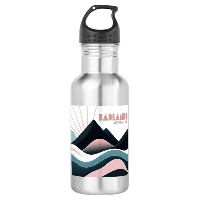 Badlands National Park Coloured Hills 532 Ml Water Bottle (Front)