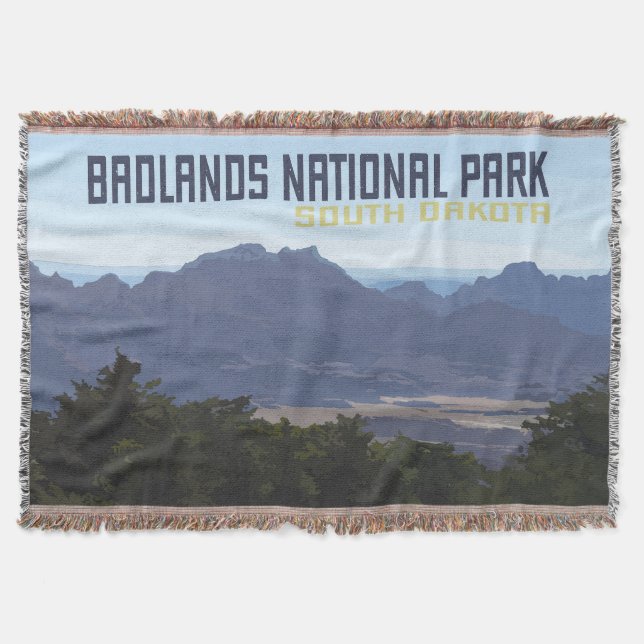Badlands National Park Cotton Throw Blanket (Front)