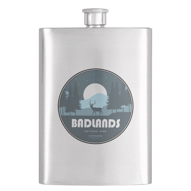Badlands National Park Deer Hip Flask (Front)