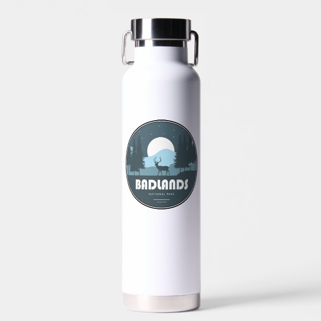 Badlands National Park Deer Water Bottle (Front)