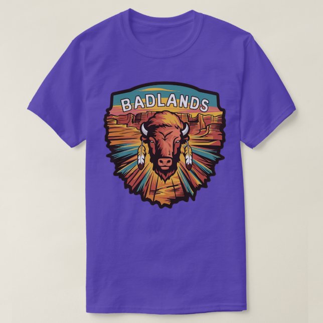 Badlands National Park Dramatic Bison T-Shirt (Design Front)
