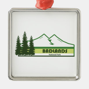 Badlands National Park Green Stripes Metal Tree Decoration