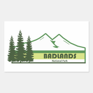 Badlands National Park Green Stripes Rectangular Sticker
