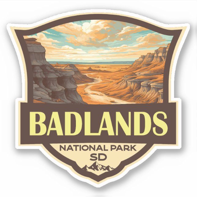 Badlands National Park Illustration Retro (Front)