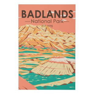 Badlands National Park Landscape Vintage Faux Canvas Print