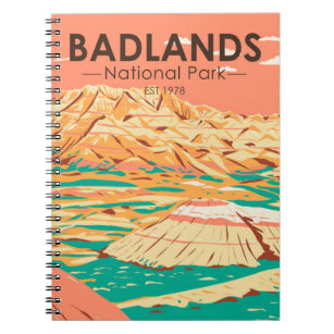 Badlands National Park Landscape Vintage Notebook