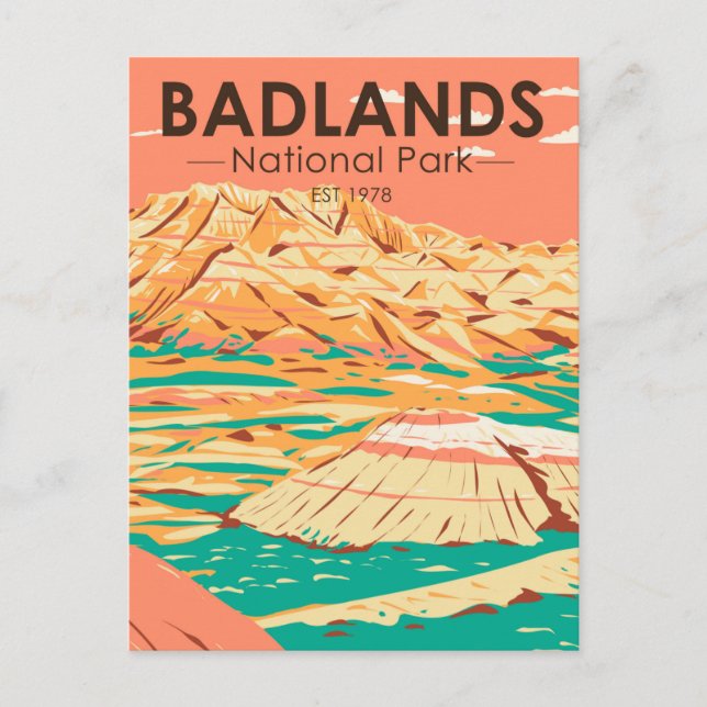 Badlands National Park Landscape Vintage Postcard (Front)