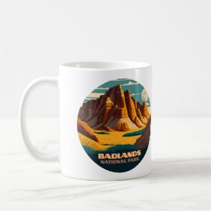 Badlands National Park Mountains Retro Coffee Mug