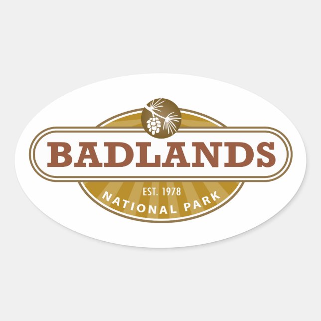 Badlands National Park Oval Sticker (Front)