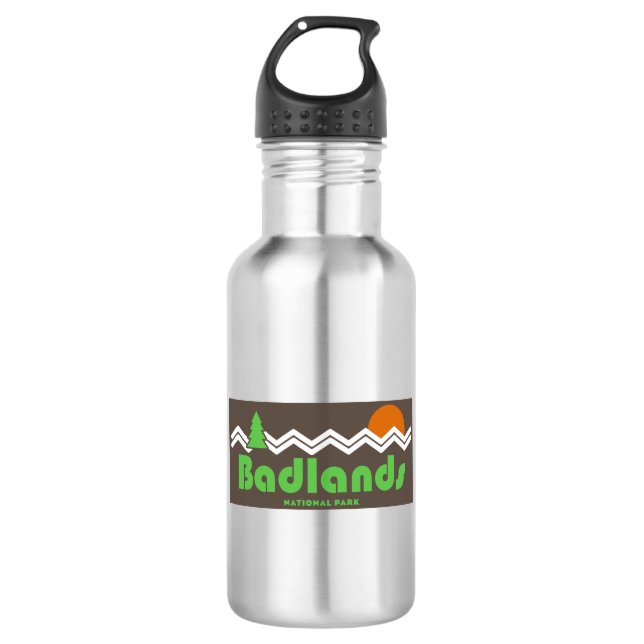 Badlands National Park Retro 532 Ml Water Bottle (Front)