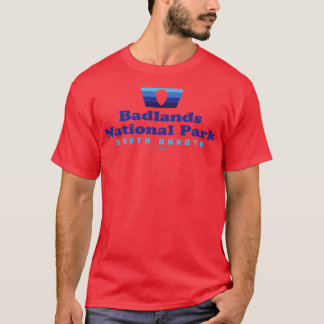 Badlands National Park Retro Badge Arrowhead Blue T-Shirt
