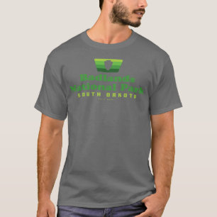 Badlands National Park Retro Badge Arrowhead Green T-Shirt