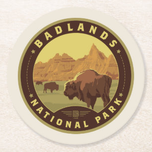 Badlands National Park Round Paper Coaster