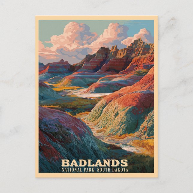Badlands National Park – Rugged Western Landscape  Postcard (Front)