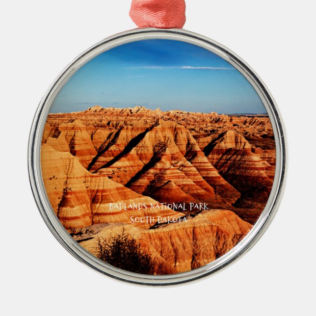 Badlands National Park,South Dakota Metal Tree Decoration (Front)