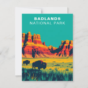Badlands National Park South Dakota Retro Vintage Postcard