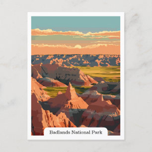 Badlands National Park South Dakota Travel Vintage Postcard