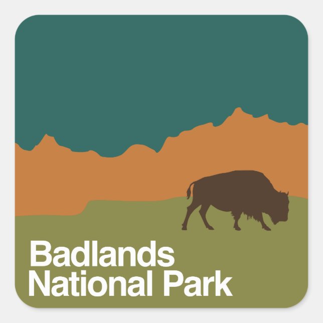 Badlands National Park Square Sticker (Front)