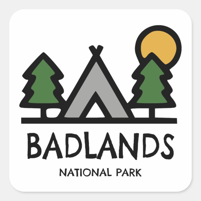 Badlands National Park Square Sticker (Front)