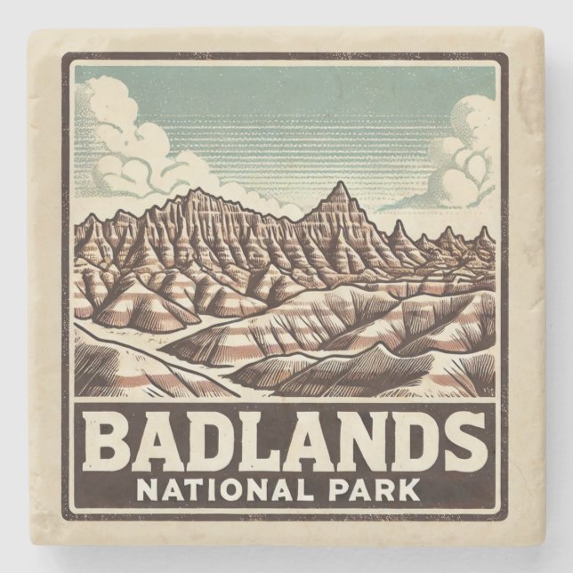 Badlands National Park  Stone Coaster (Front)