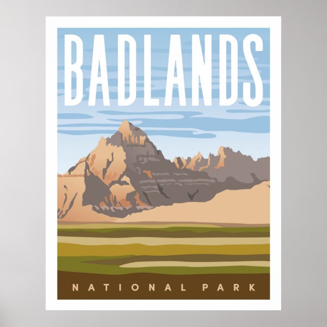 Badlands National Park Travel Poster Print (Front)