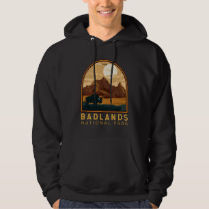 Badlands National Park Vintage Emblem Hoodie