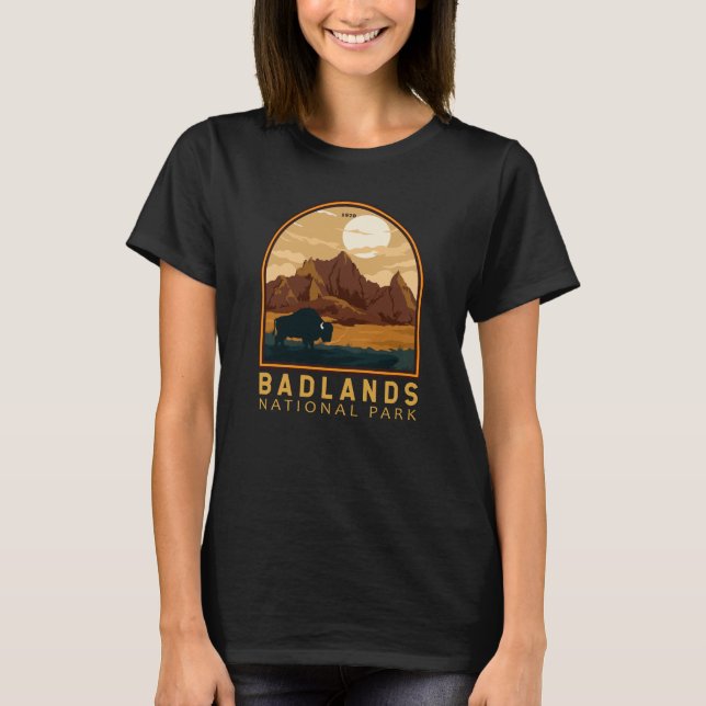 Badlands National Park Vintage Emblem T-Shirt (Front)