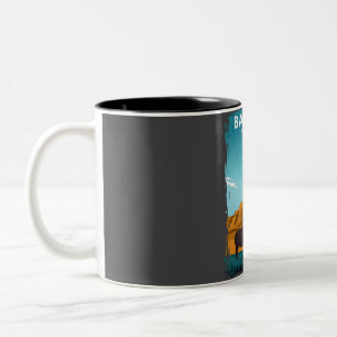 Badlands National Park Vintage Minimal Retro Trave Two-Tone Coffee Mug