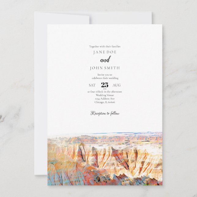 Badlands National Park Wedding Invitation (Front)