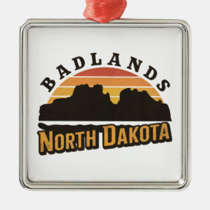 Badlands North Dakota Retro Metal Tree Decoration