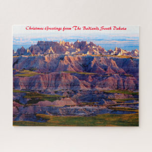 Badlands South Dakota. Christmas Greetings Jigsaw Puzzle