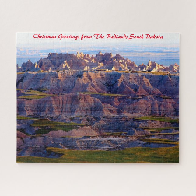 Badlands South Dakota. Christmas Greetings Jigsaw Puzzle (Horizontal)