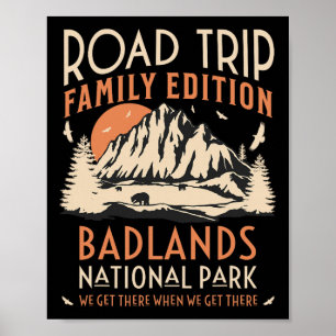 Badlands Us National Park Family Road Trip Vacatio Poster