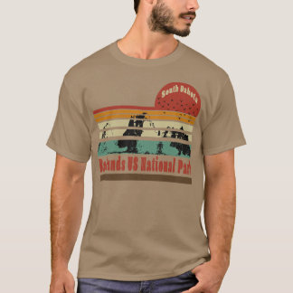 Badlands US National Park South Dakota Distressed  T-Shirt