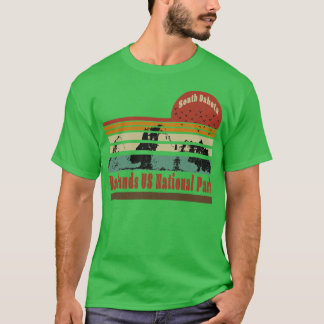 Badlands US National Park South Dakota Distressed  T-Shirt
