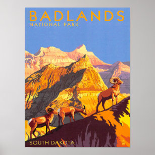 Badlands - Vintage Trave Poster